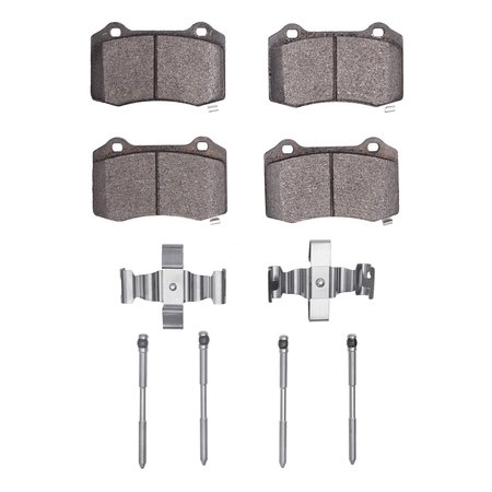 DYNAMIC FRICTION CO 5000 Advanced Brake Pads - Low Metallic and Hardware Kit, Long Pad Wear, Rear 1551-1053-03